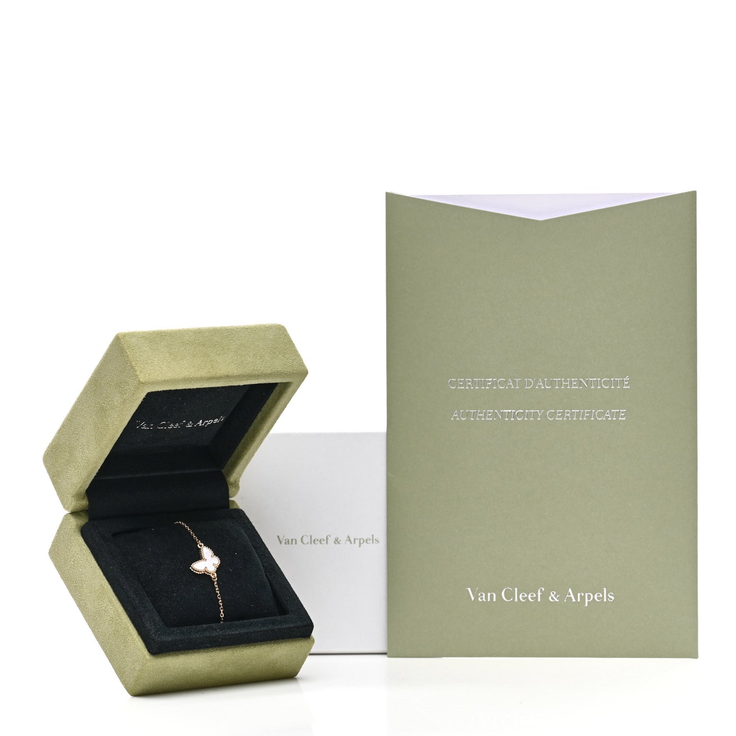 18K Yellow Gold Mother of Pearl Sweet Alhambra Butterfly Bracelet