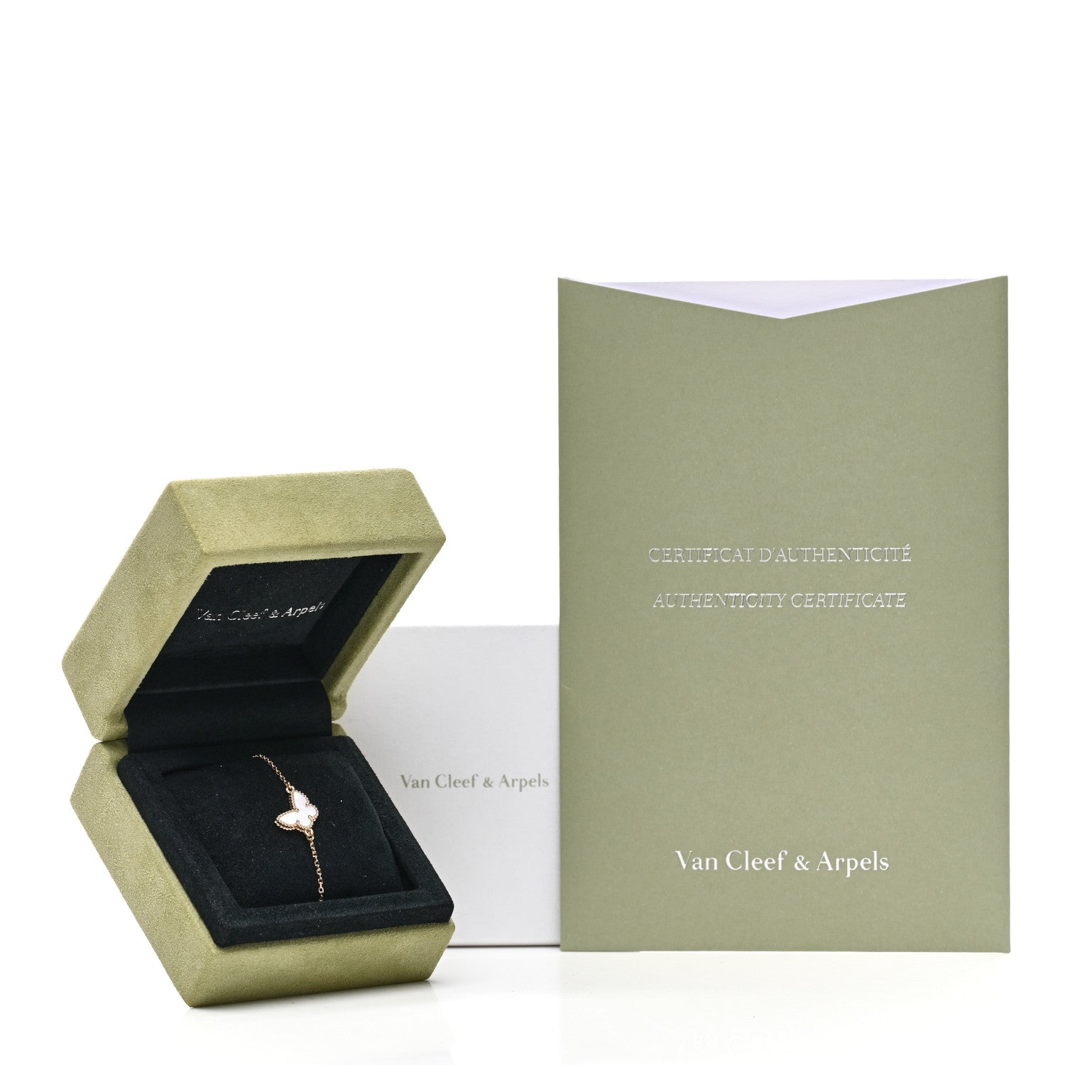 Van Cleef & Arpels 18K Yellow Gold Mother of Pearl Sweet Alhambra Butterfly Bracelet 5 of 5