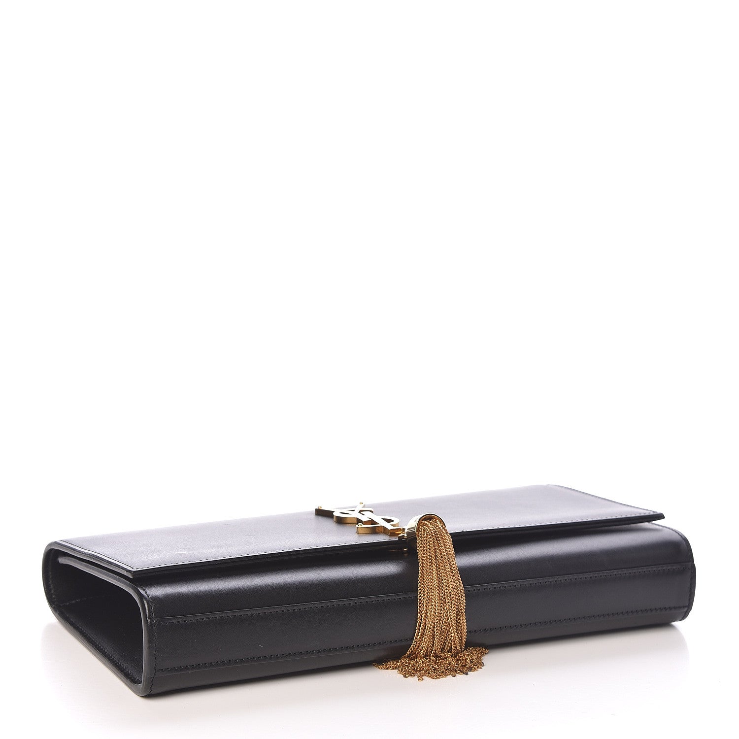 Saint Laurent Calfskin Classic Monogram Tassel Clutch Black 4 of 9