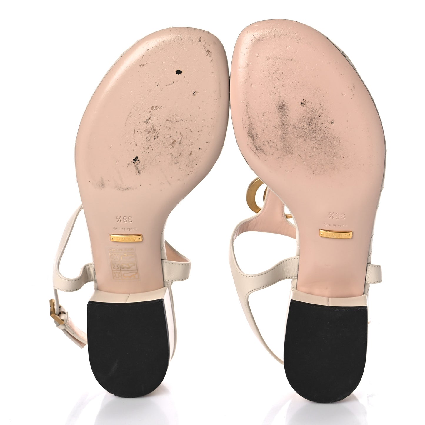Nappa Matelasse Double G 35mm Thong Sandals 38.5 Mystic White