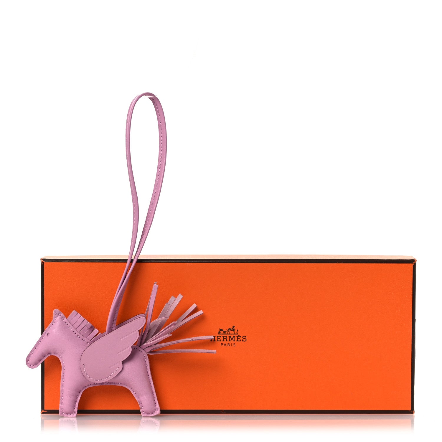 Hermes Milo Lambskin Grigri Rodeo Pegase Horse Bag Charm PM Mauve Sylvestre 5 of 5