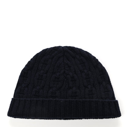 Hermes Cashmere Beanie Hat M Marine 3 of 6