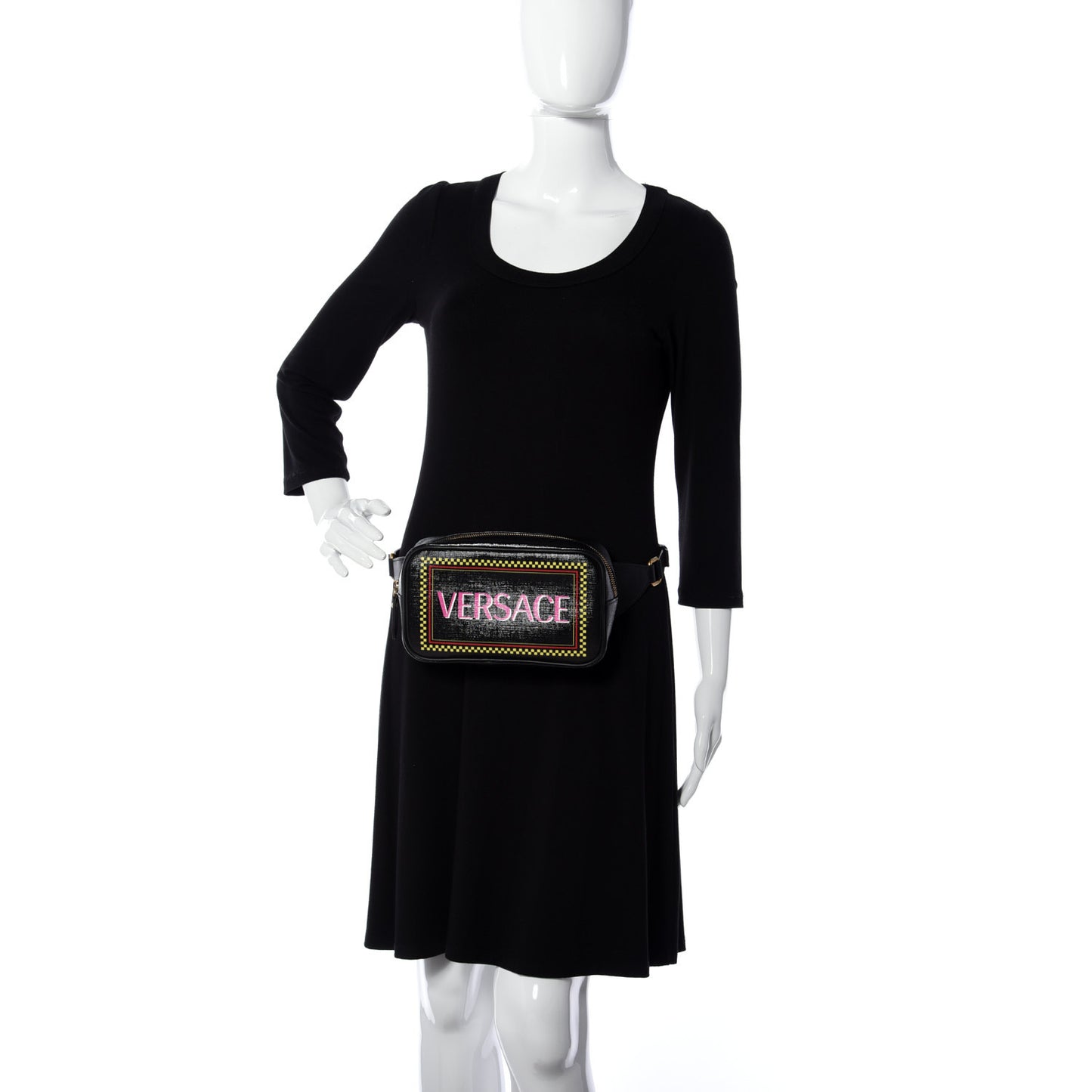 Coated Canvas 90's Logo Belt Bag Black