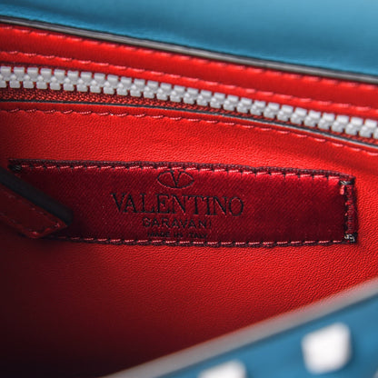 Valentino Garavani Lambskin Medium Free Rockstud Spike Shoulder Bag Cerulean 6 of 7