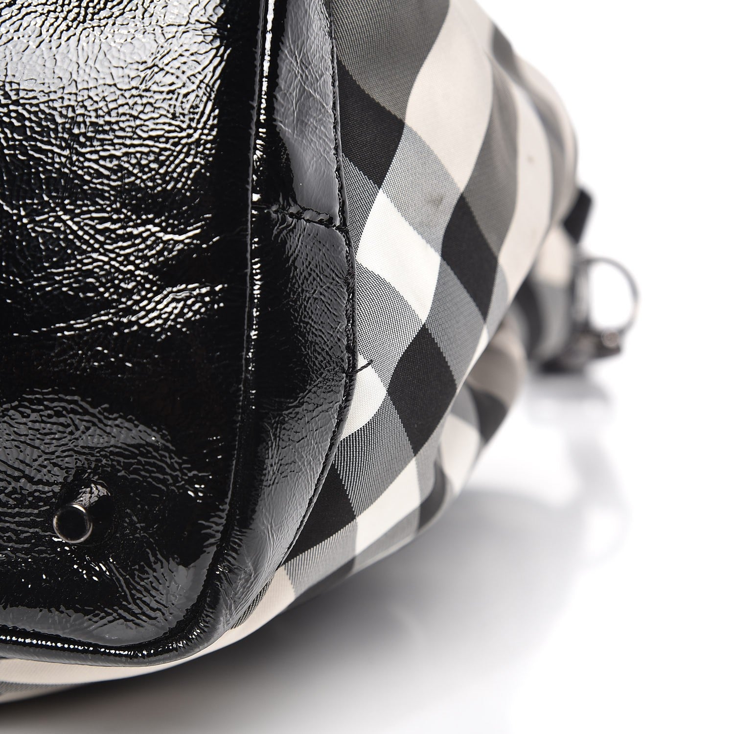 Burberry Nylon Beat Check Diaper Bag Black 9 of 10