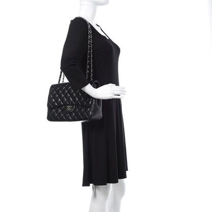 Chanel Lambskin Quilted Jumbo Single Flap Black 2 of 16