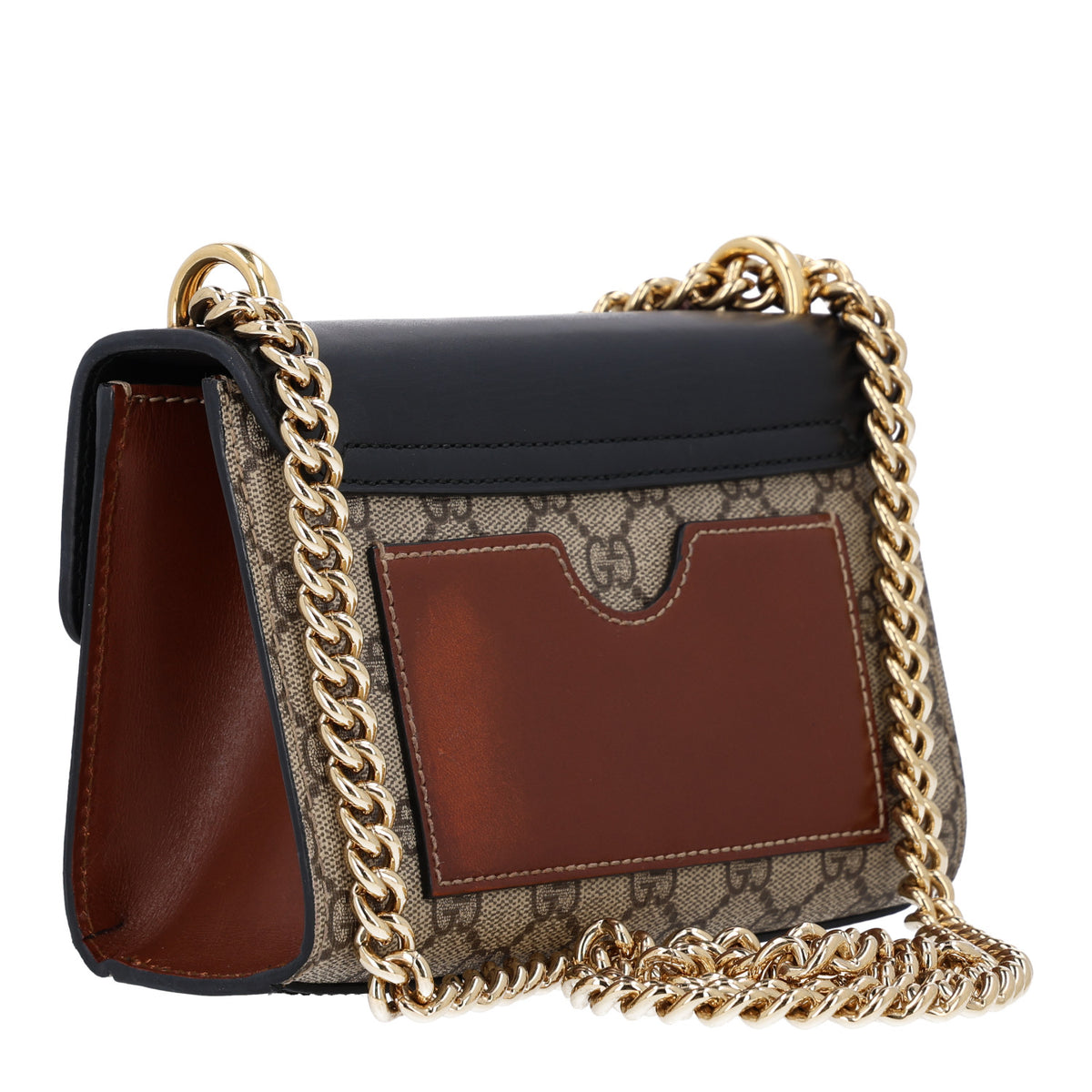 Gucci GG Supreme Monogram Calfskin Small Padlock Shoulder Bag Beige Black Cuir 3 of 10