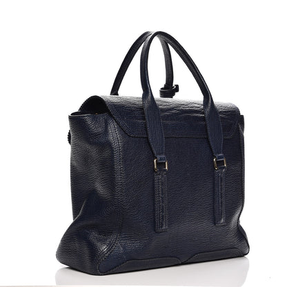 3.1 Phillip Lim 3.1 Textured Calfskin Large Pashli Satchel Ink 3 of 15