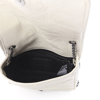 Saint Laurent Crinkled Calfskin Matelasse Monogram Niki Chain Wallet Crema Soft 4 of 7