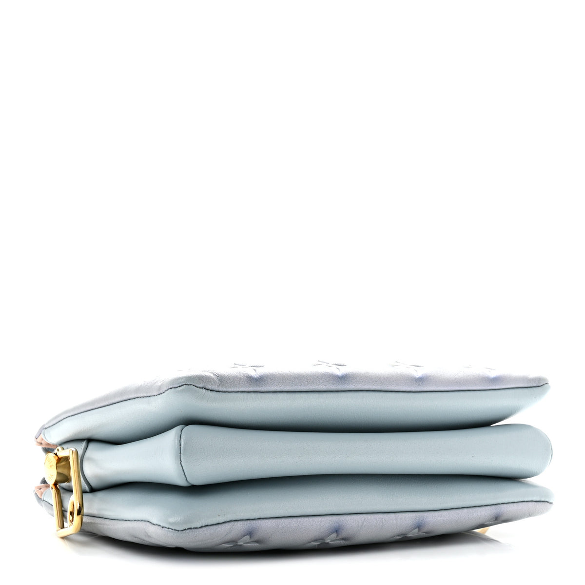 Louis Vuitton Metallic Lambskin Embossed Monogram Coussin BB Blue 4 of 15