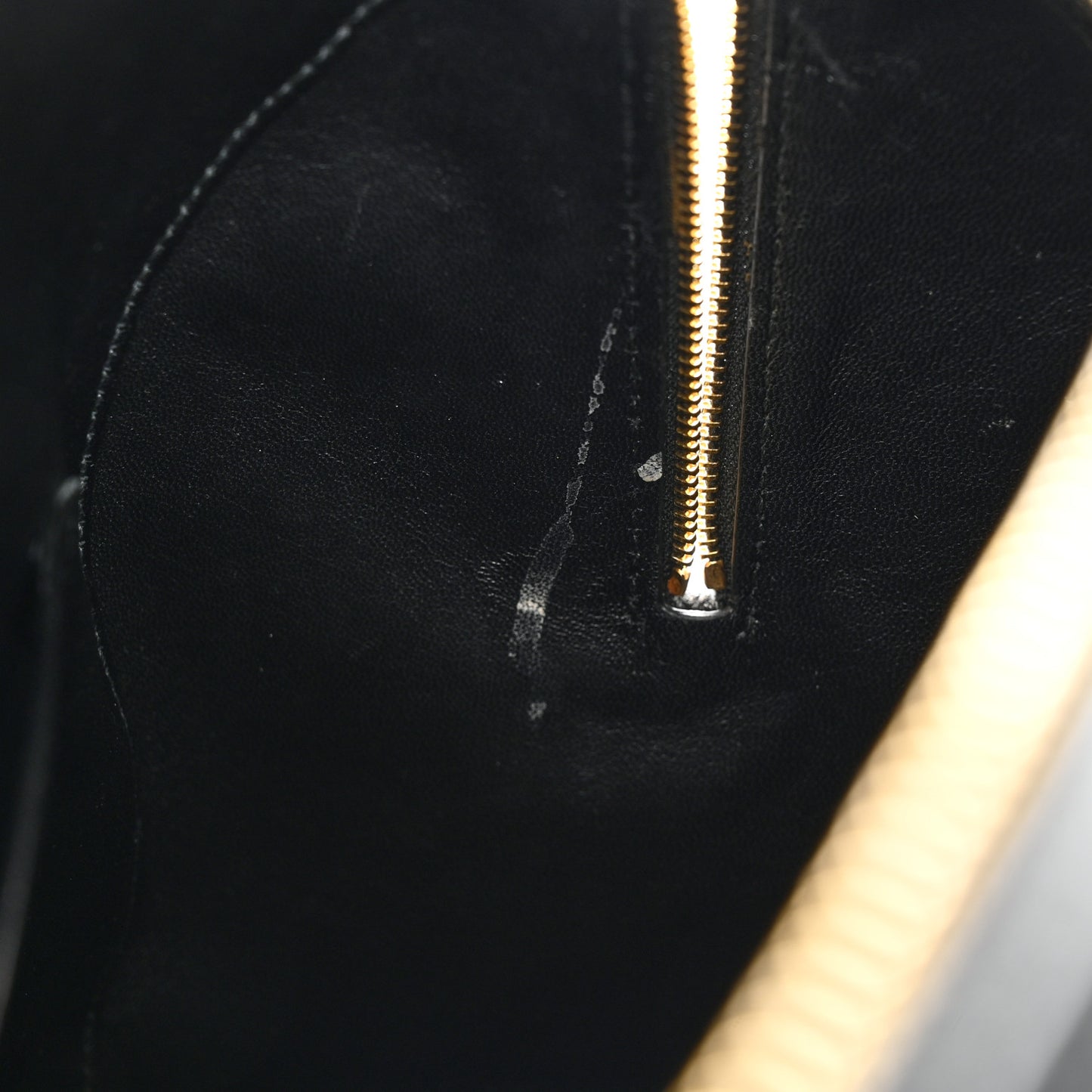 Grained Calfskin Medium Ville Bowling Bag Black