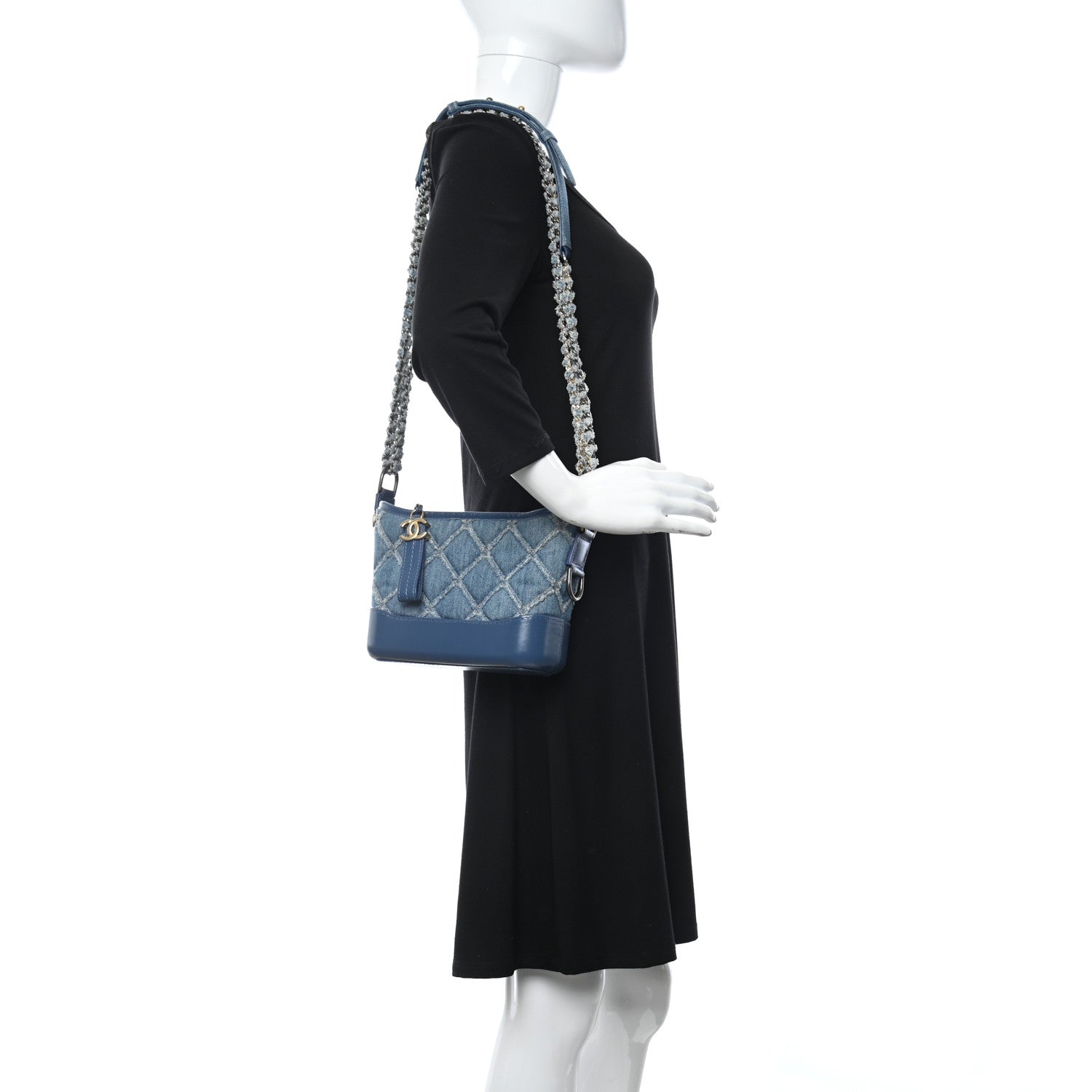 Chanel Denim Calfskin Small Gabrielle Hobo Blue 2 of 10