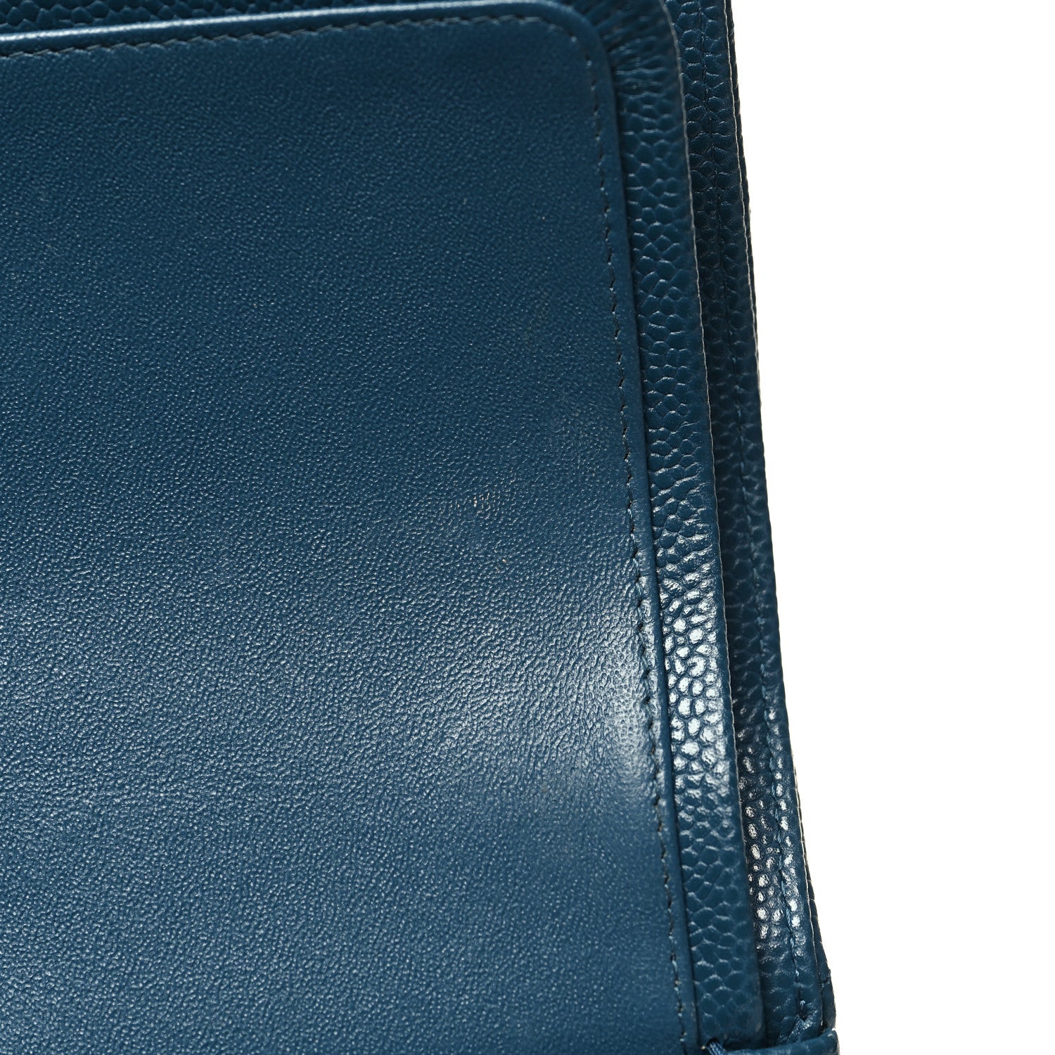 Chanel Caviar Chevron Quilted Jumbo Double Flap Blue 11 of 11
