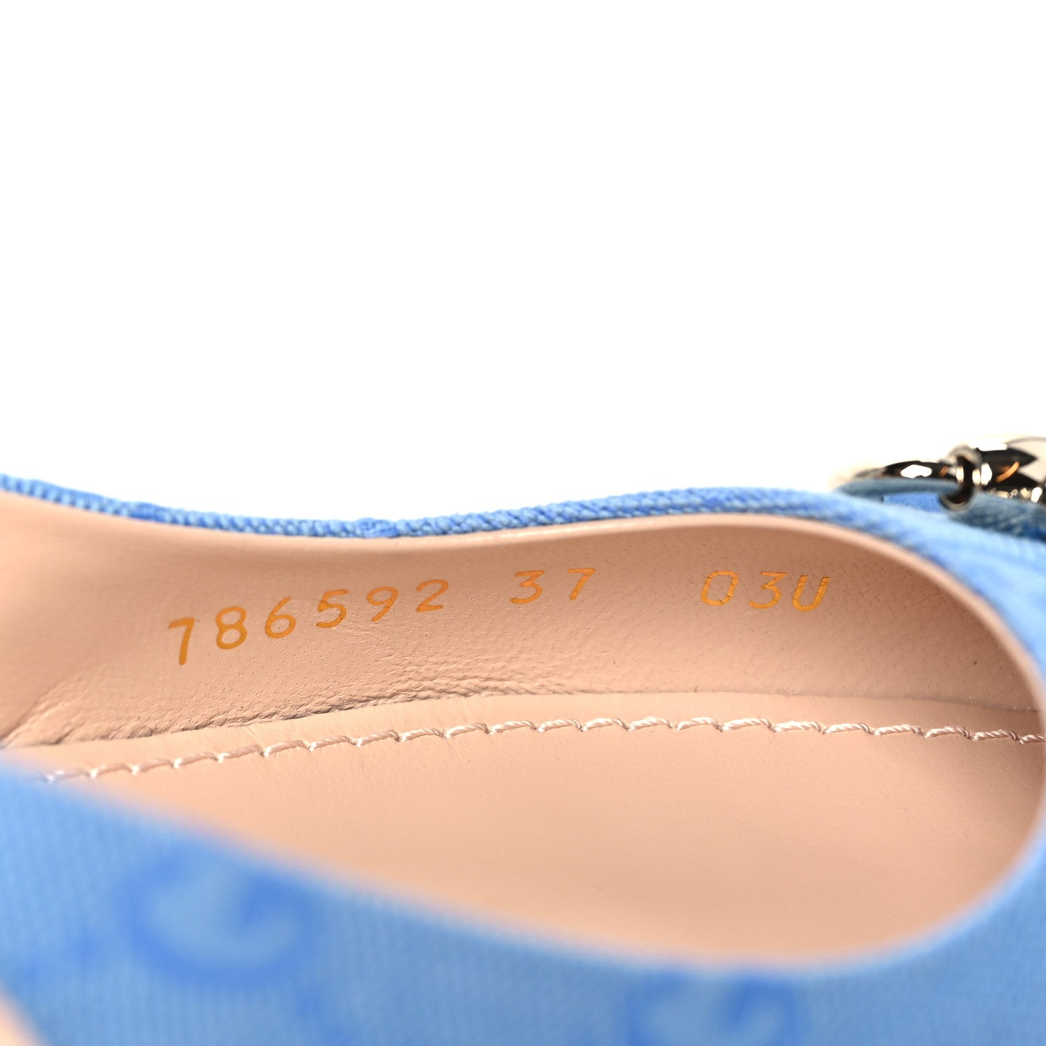 Gucci Canvas GG Monogram Horsebit Womens Slingback Ballet Flat 37