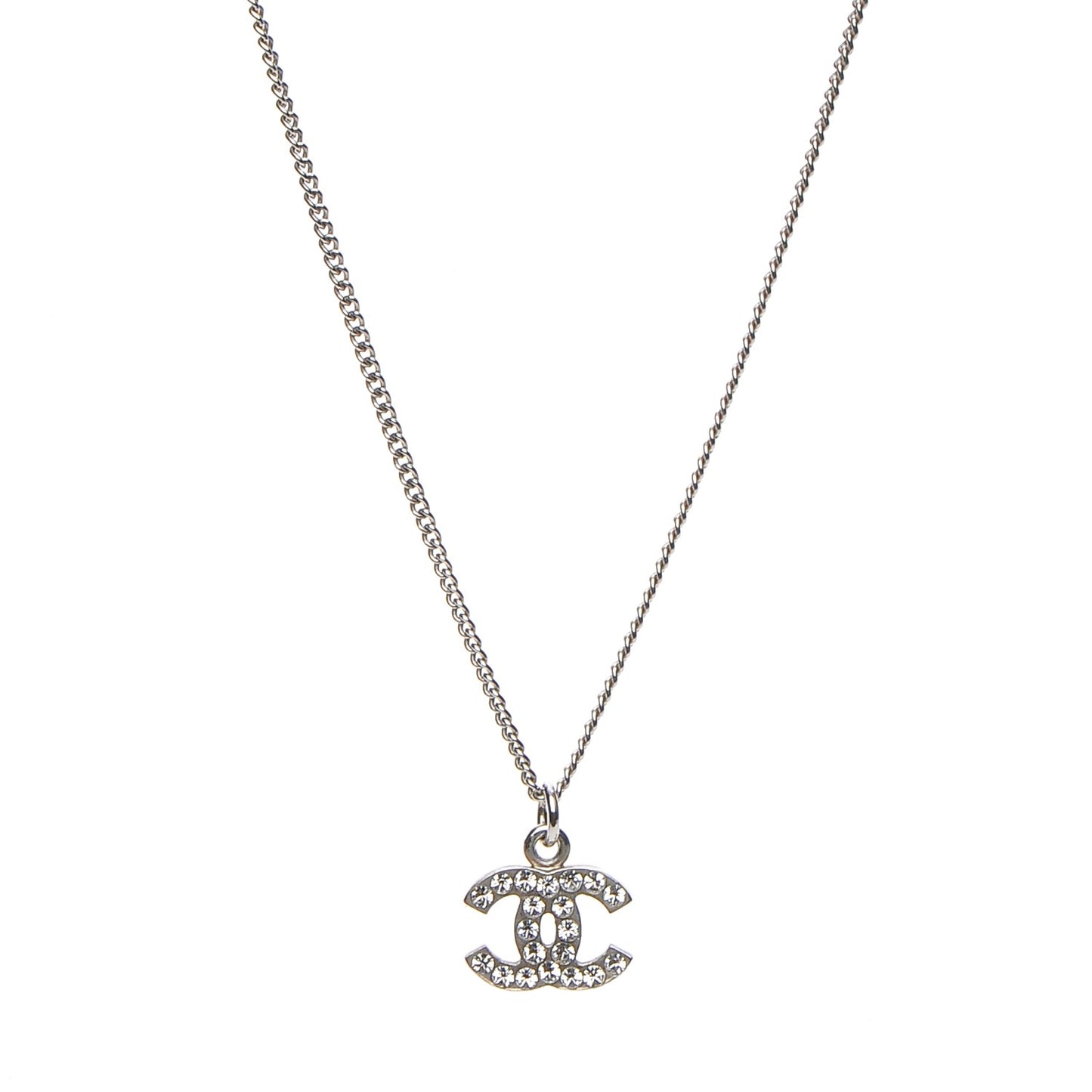 Crystal Timeless CC Necklace Silver