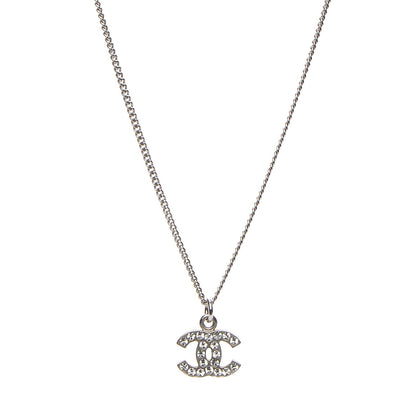 Chanel Crystal Timeless CC Necklace Silver 1 of 5