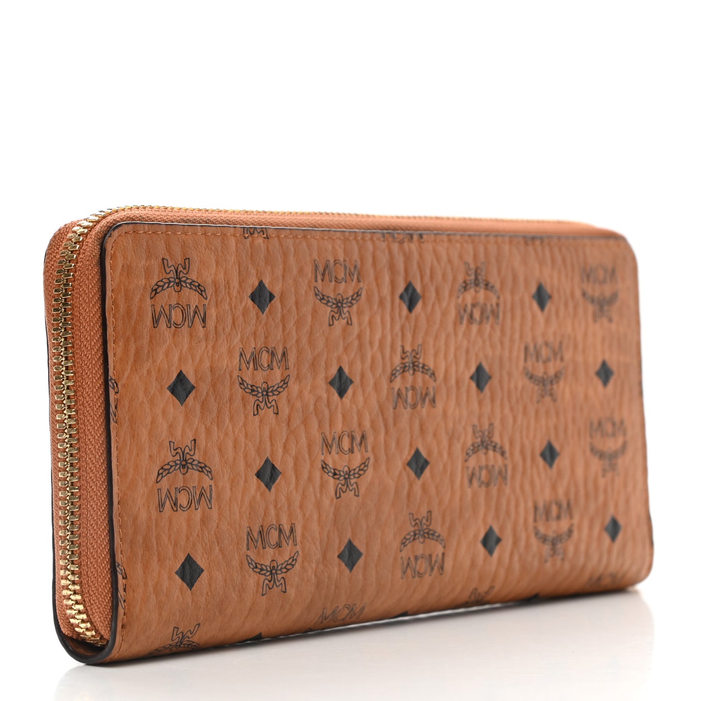 Visetos Large Zip Around Wallet Cognac