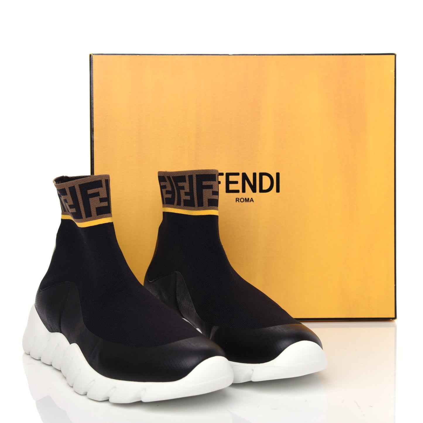 Jersey FF Mania Mens High Top Sock Sneakers 10 Black Tobacco Yema