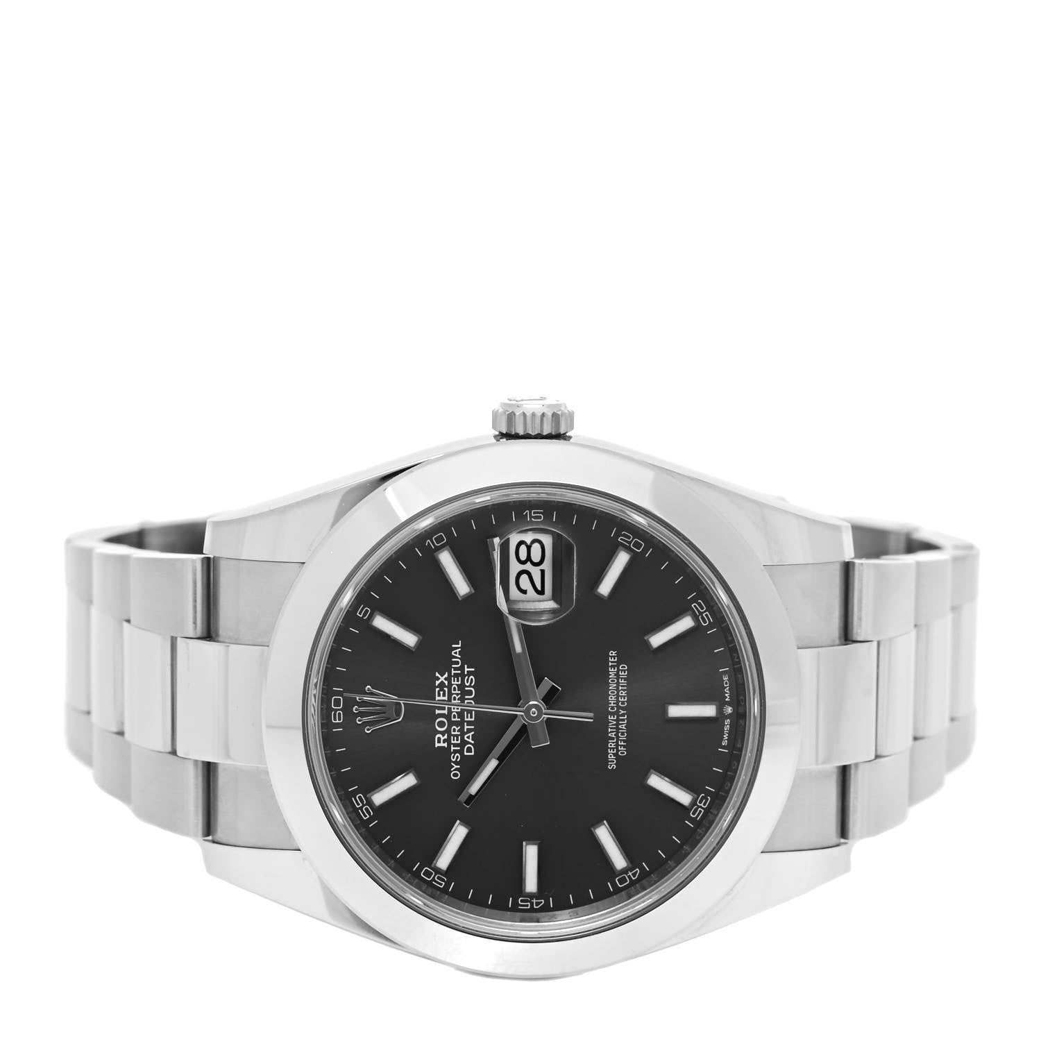 Rolex Stainless Steel 41mm Oyster Perpetual Datejust Watch Slate 126300 2 of 4