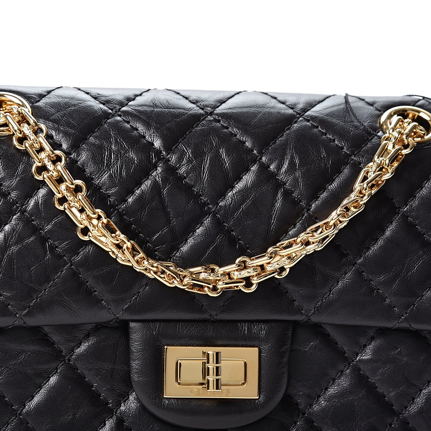 Chanel Aged Calfskin Quilted 2.55 Reissue Mini Flap Black 9 of 10