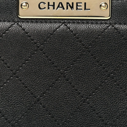 Chanel Grained Calfskin Stitched Mini Label Click Shopper Tote Black 8 of 10