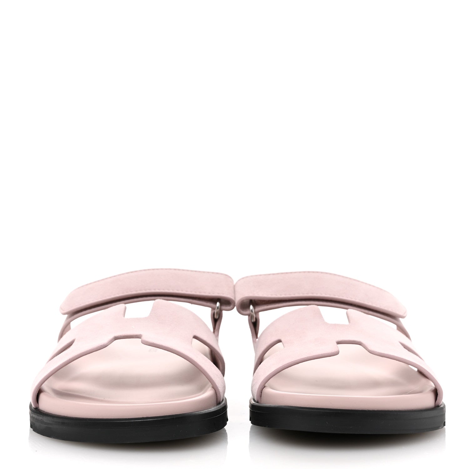 Hermes Suede Goatskin Womens Chypre Sandals 40 Rose Porcelaine 3 of 10