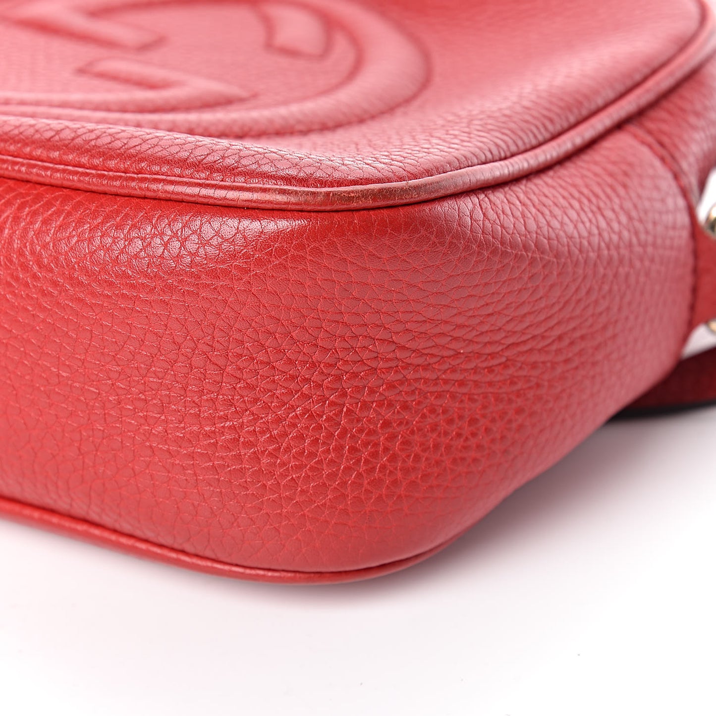 Pebbled Calfskin Small Soho Disco Bag Tabasco Red
