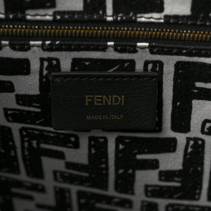Fendi X JOSHUA VIDES Coated Canvas Stamp Patch Shopping Tote White Black 6 of 8