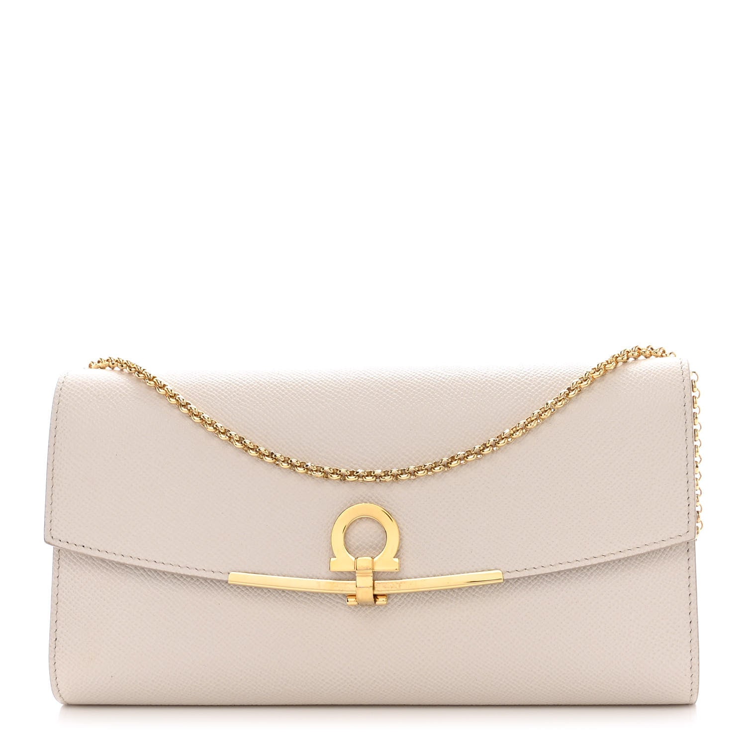 Salvatore Ferragamo Hammered Calfskin Mini Gancini Icona Bag Bone Copper 1 of 12