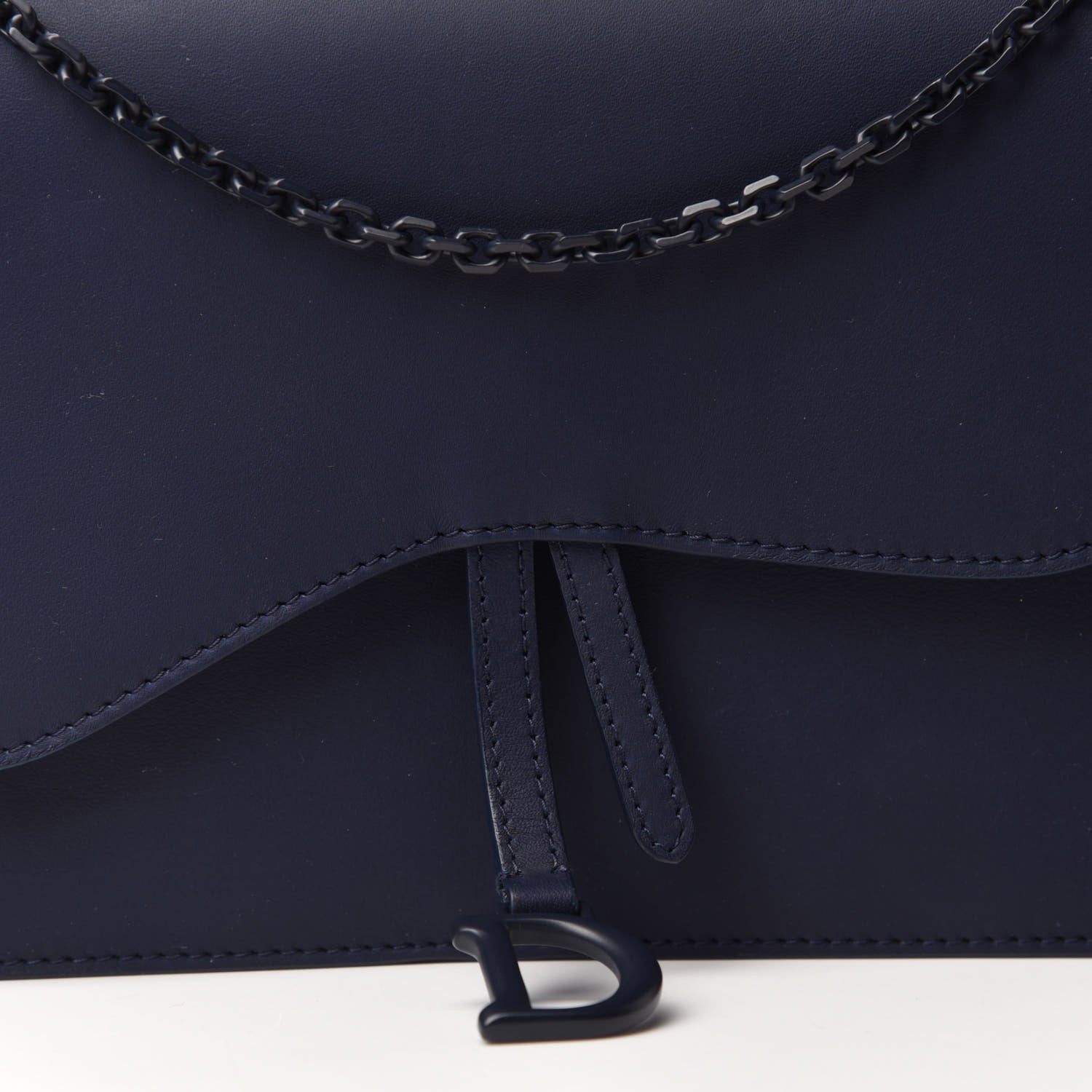 Christian Dior Ultra Matte Saddle Chain Pouch Blue 9 of 10