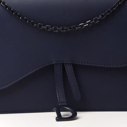 Christian Dior Ultra Matte Saddle Chain Pouch Blue 9 of 10
