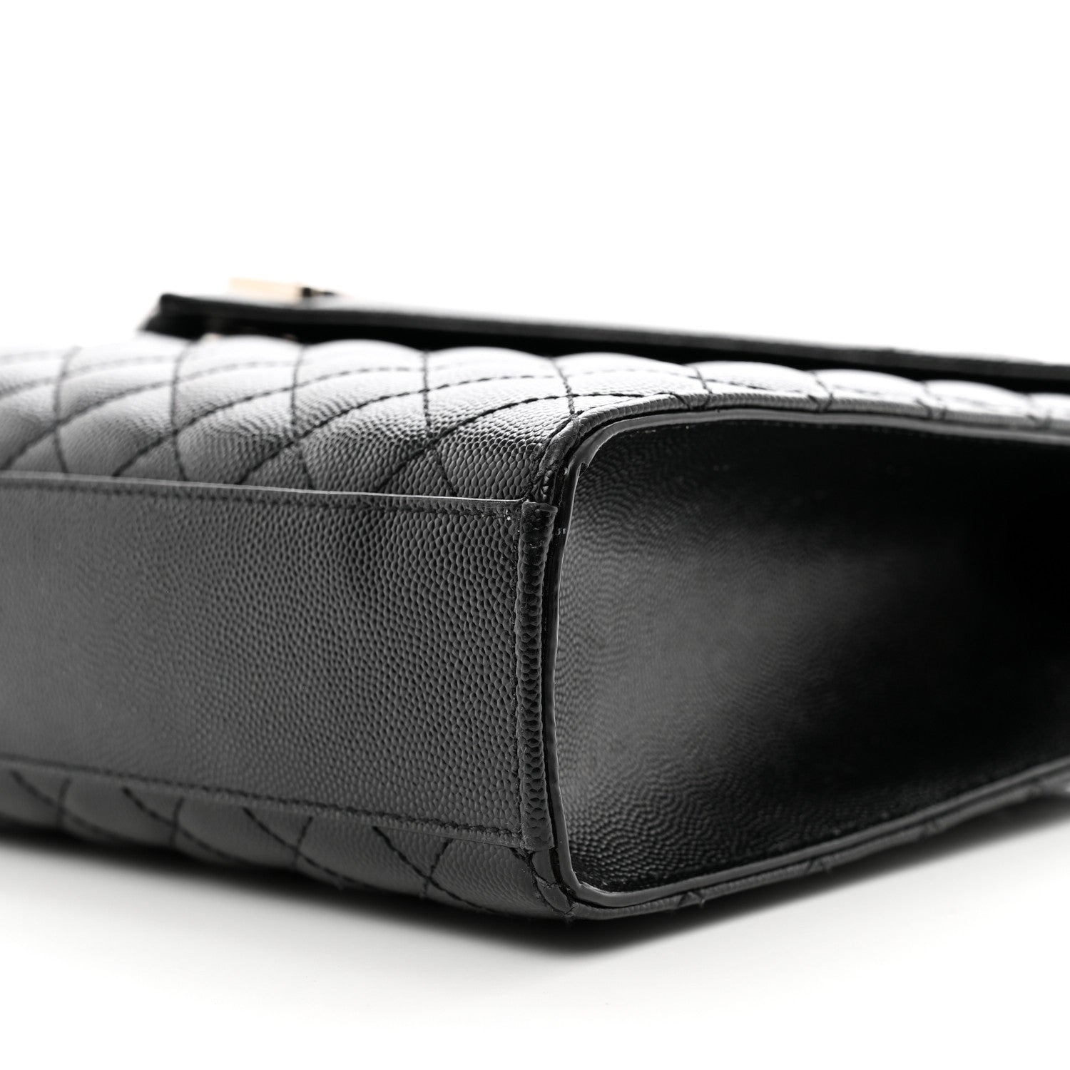 Saint Laurent Grain De Poudre Textured Mixed Matelasse Large Triquilt Monogram Satchel Black 10 of 10