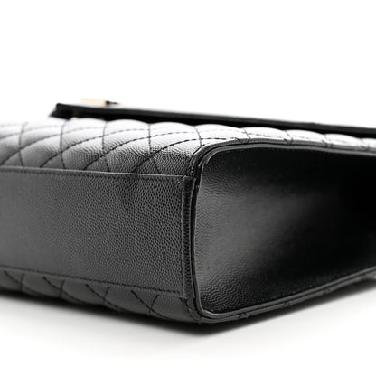 Saint Laurent Grain De Poudre Textured Mixed Matelasse Large Triquilt Monogram Satchel Black 10 of 10