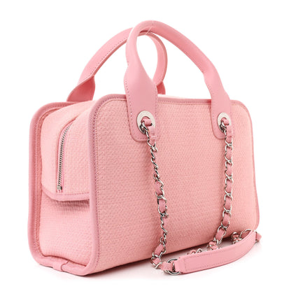 Chanel Canvas Deauville Small Bowling Bag Pink 3 of 10