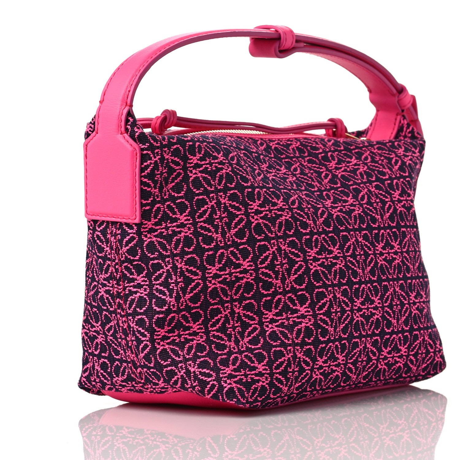 Loewe Jacquard Anagram Calfskin Small Cubi Bag Pink 3 of 8