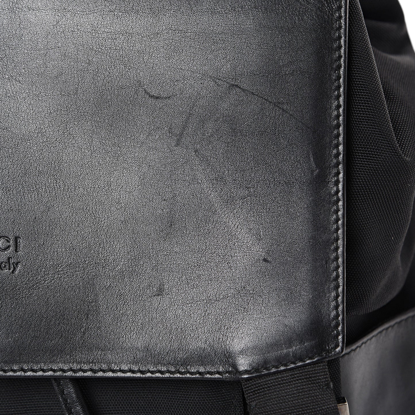 Calfskin Canvas Backpack Black