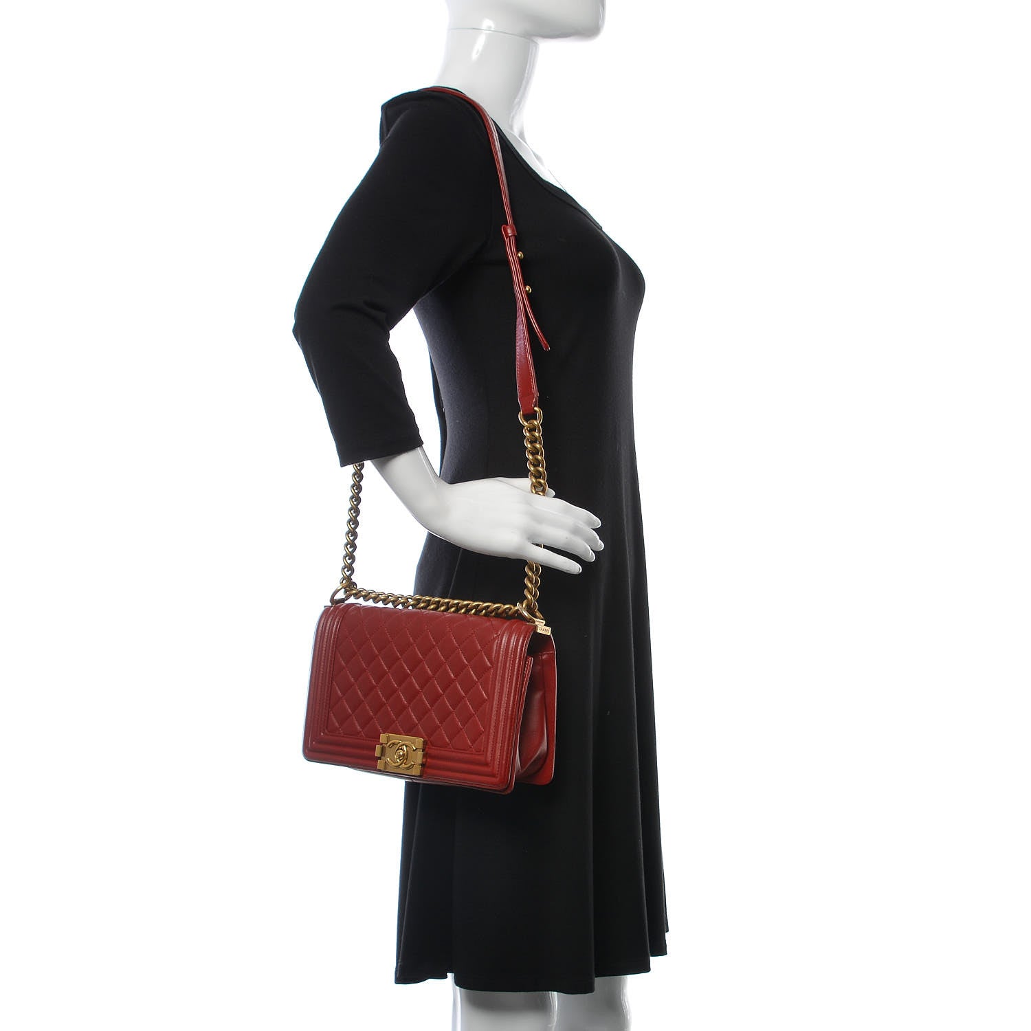 Chanel Lambskin Quilted Medium Boy Flap Red 2 of 13
