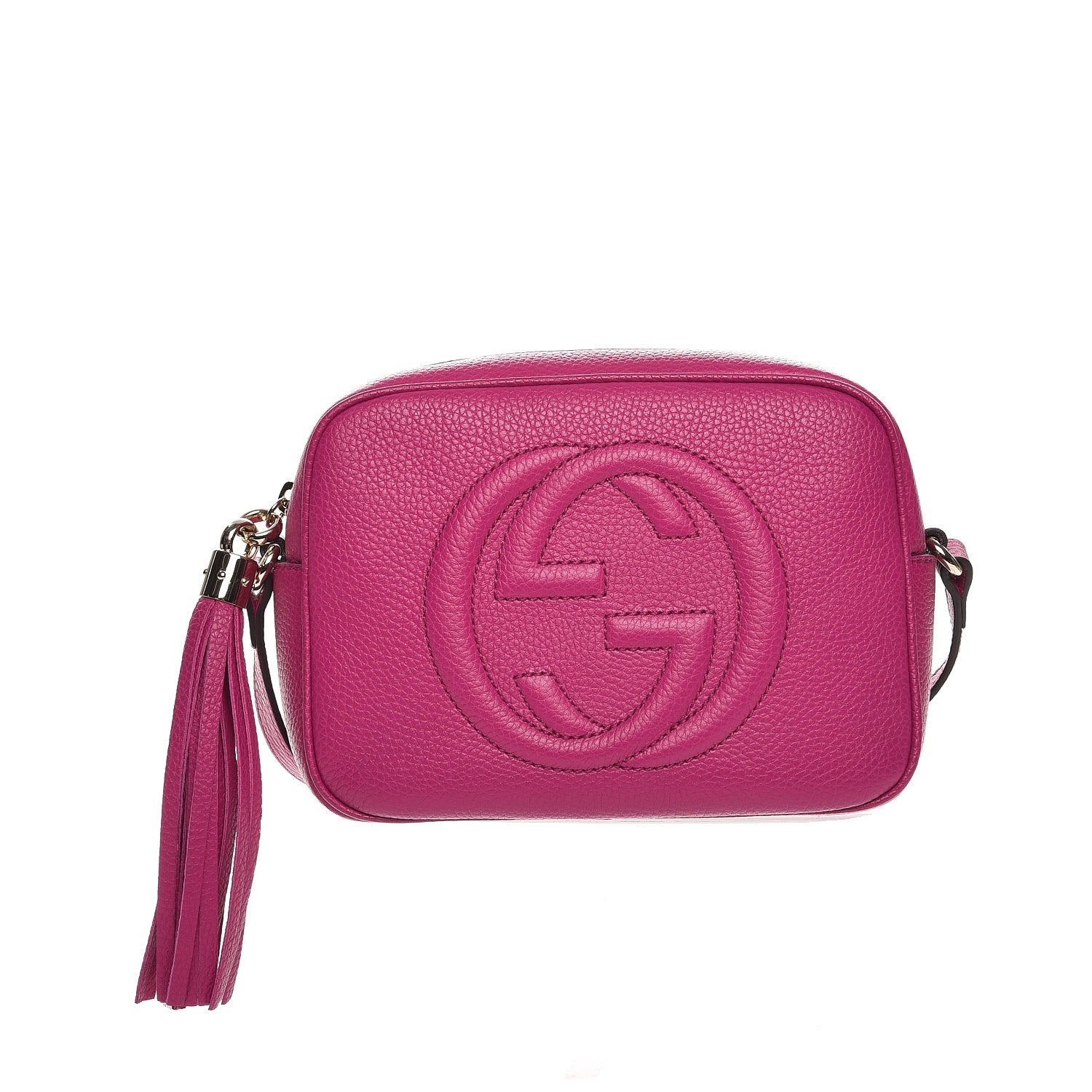 Gucci Pebbled Calfskin Small Soho Disco Bag Bright Bougainvillea 1 of 7