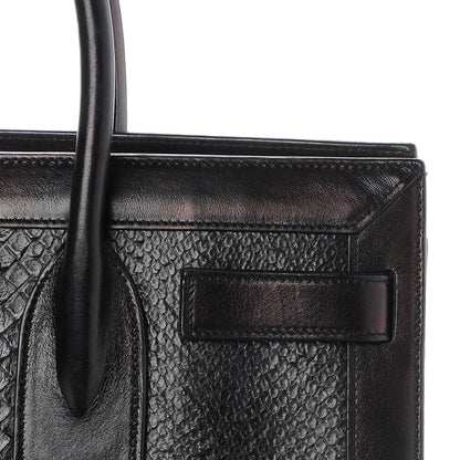 Saint Laurent Python Calfskin Embossed Small Sac de Jour Black 10 of 12