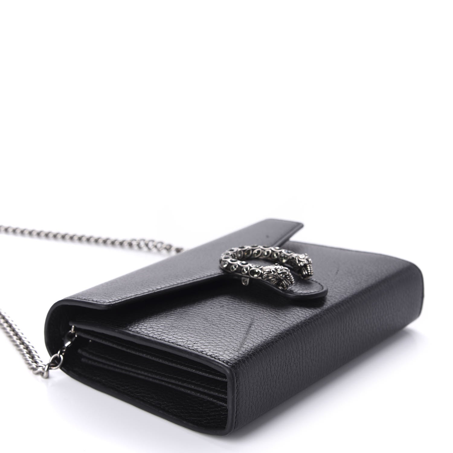 Gucci Calfskin Mini Dionysus Chain Wallet Black 4 of 11
