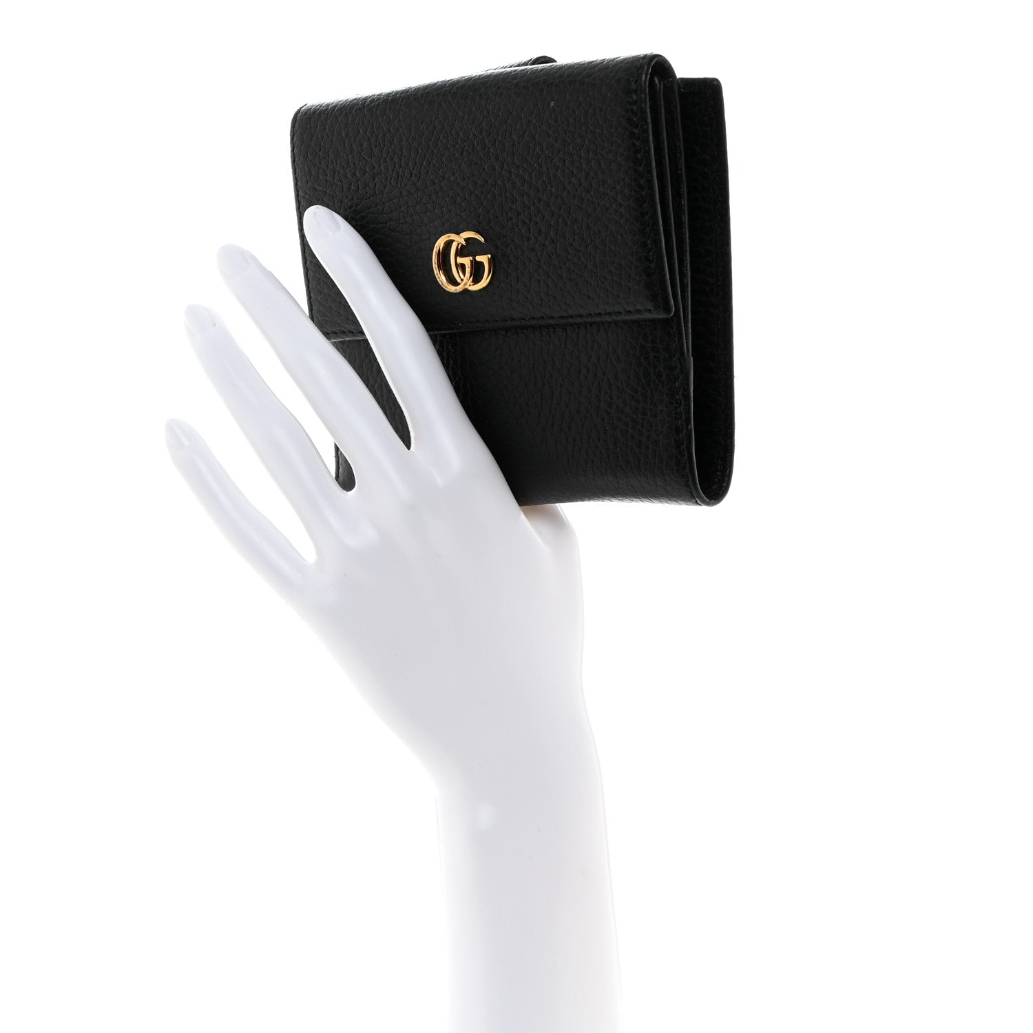 Gucci Dollar Calfskin Double G French Flap Wallet Black 2 of 7