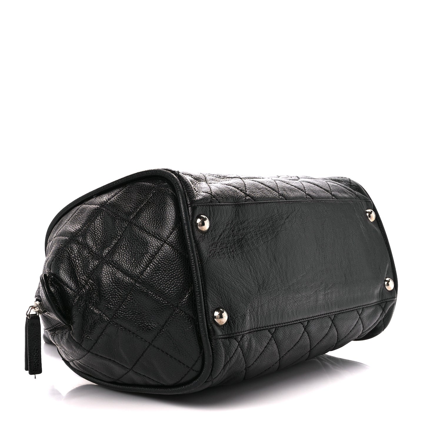 Caviar Quilted CC Timeless Bowler Black