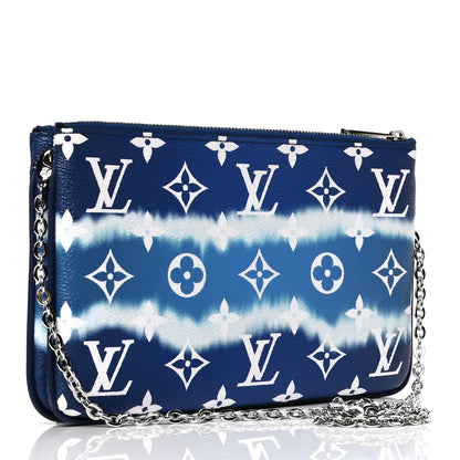 Louis Vuitton Monogram Giant Escale Double Zip Pochette Blue 2 of 6