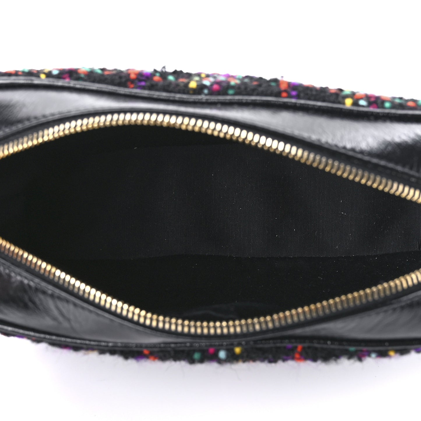 Tweed Calfskin Monogram Lou Camera Bag Black