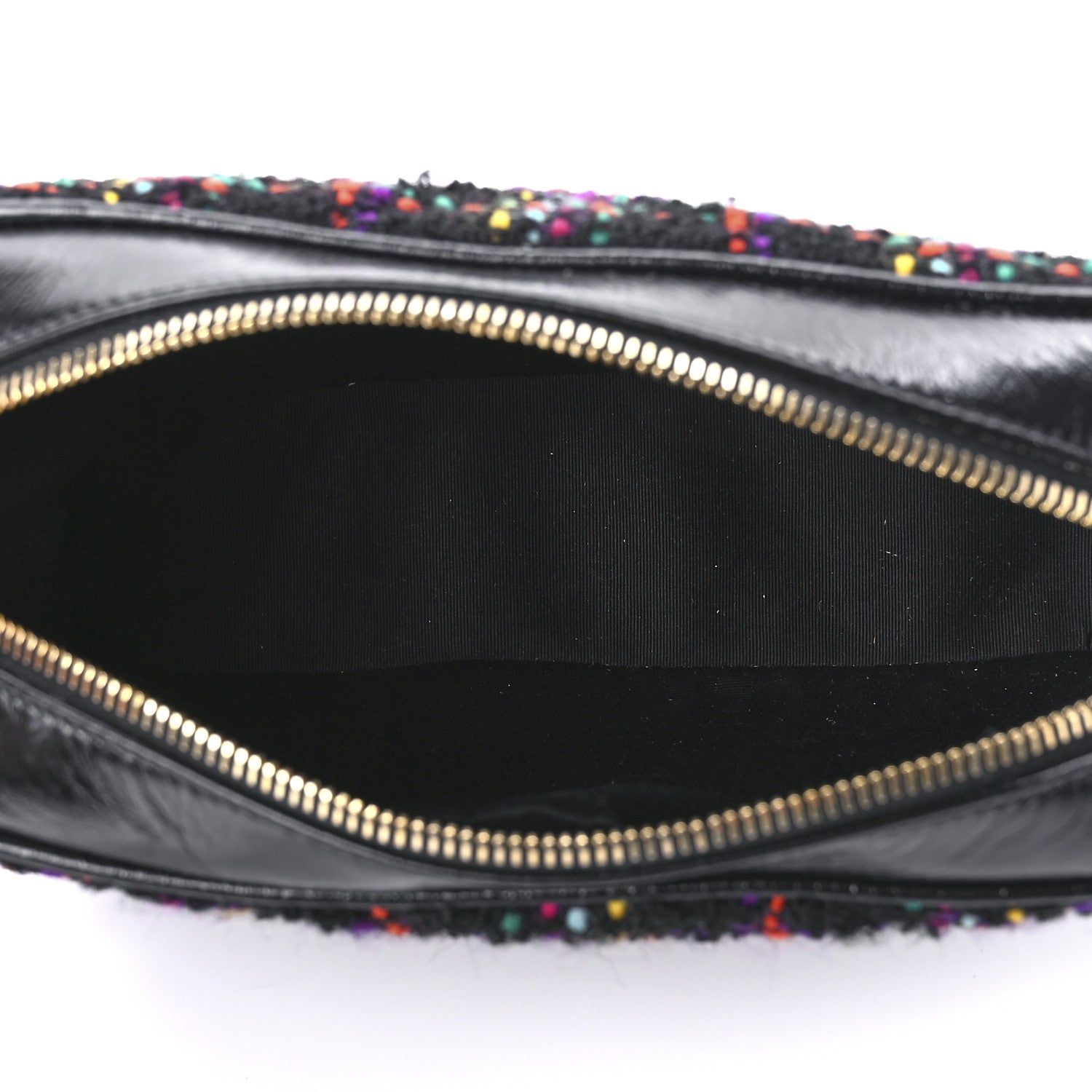 Saint Laurent Tweed Calfskin Monogram Lou Camera Bag Black 5 of 9