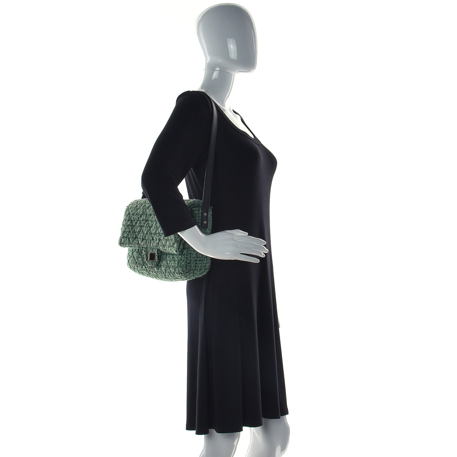 Chanel Tweed Easy 2.55 Reissue Flap Green 2 of 12