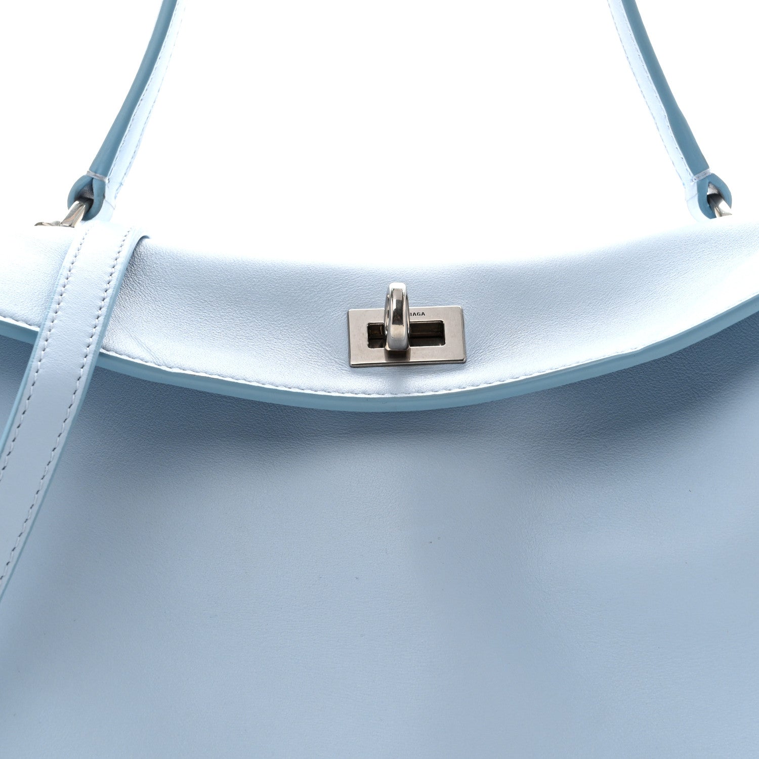 Balenciaga Natural Smooth Calfskin Small Rodeo Top Handle Handbag Cloudy Blue 8 of 14