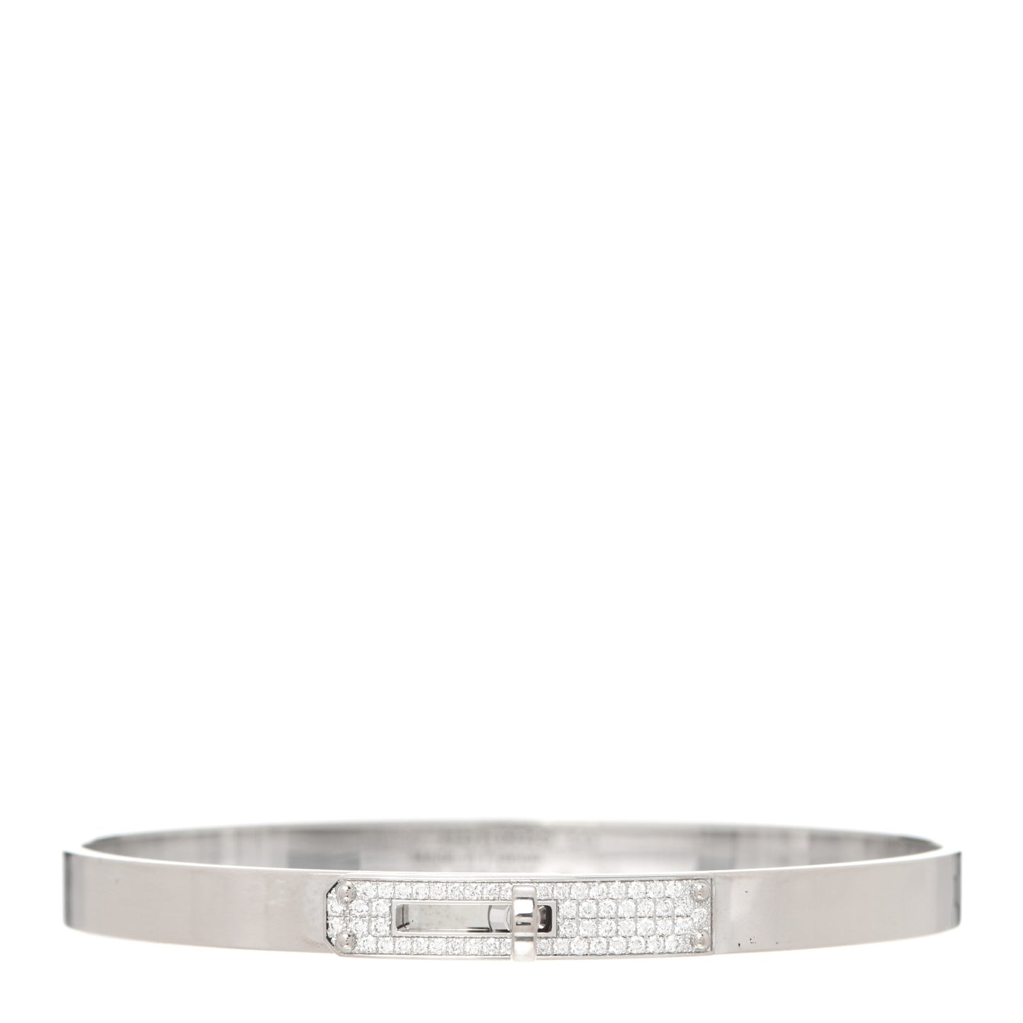 18K White Gold Diamond PM Kelly Pave Bracelet LG