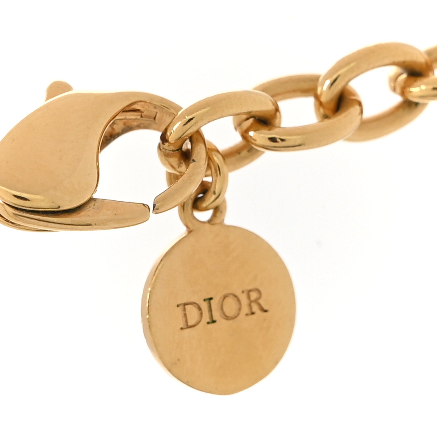Christian Dior Metal CD Choker Necklace Gold 4 of 5