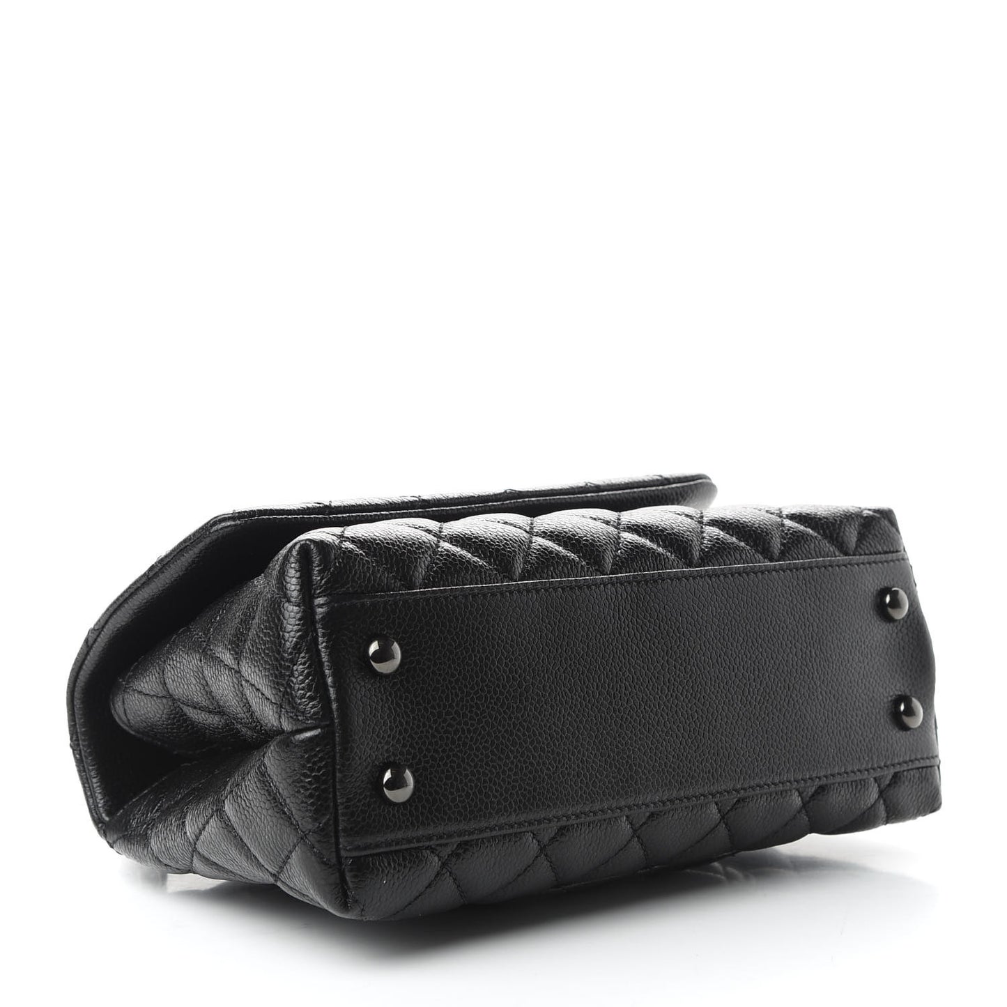 Caviar Quilted Mini Coco Handle Flap So Black